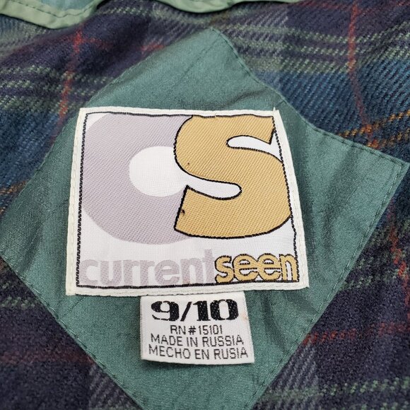 Vintage 80s Current Seen Womens 9/10 Green Long Trench Jacket Coat Rain READ - Picture 4 of 16